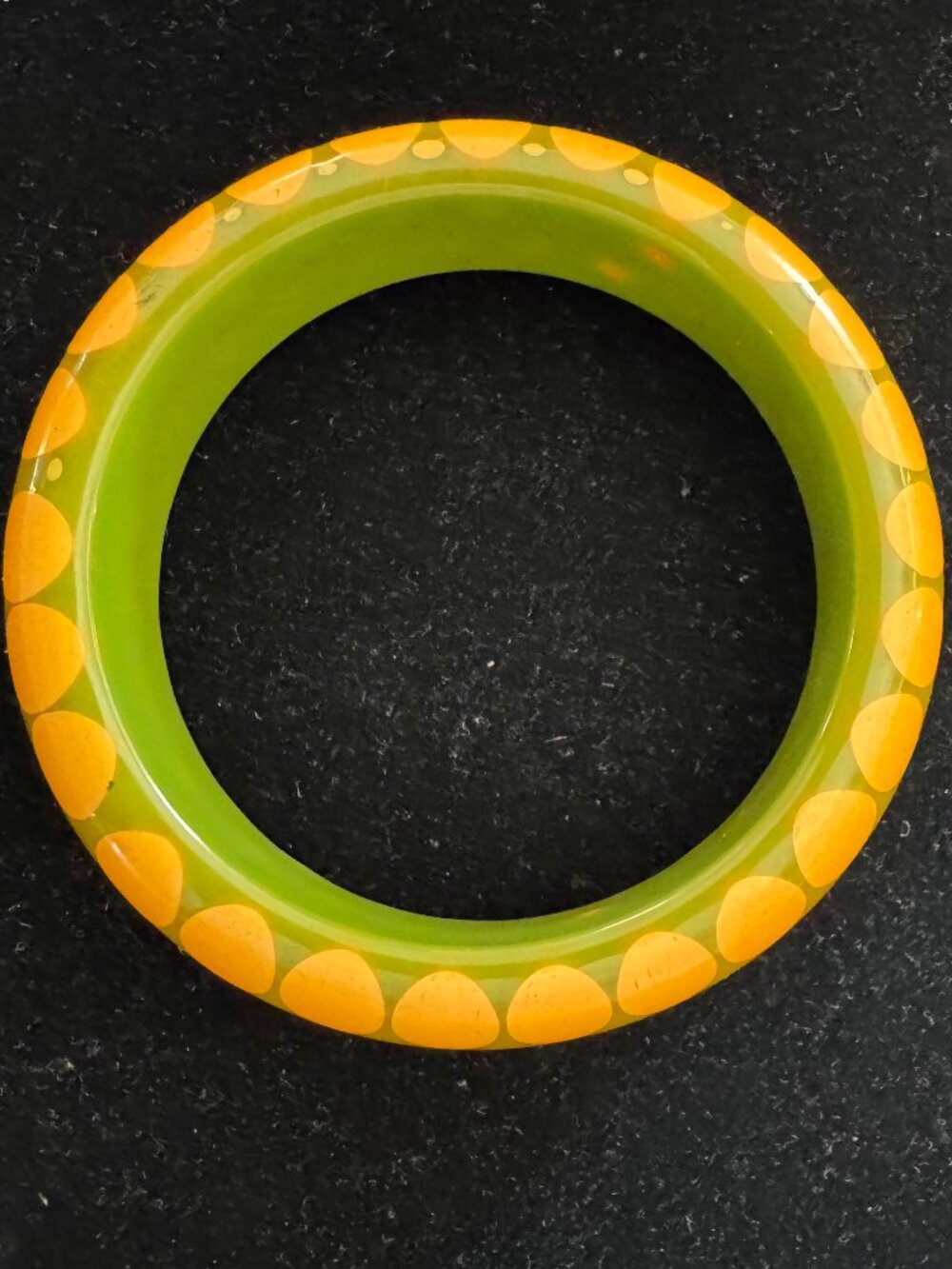 RARE Injection Dot Bakelite Bangle / Belle Kogan